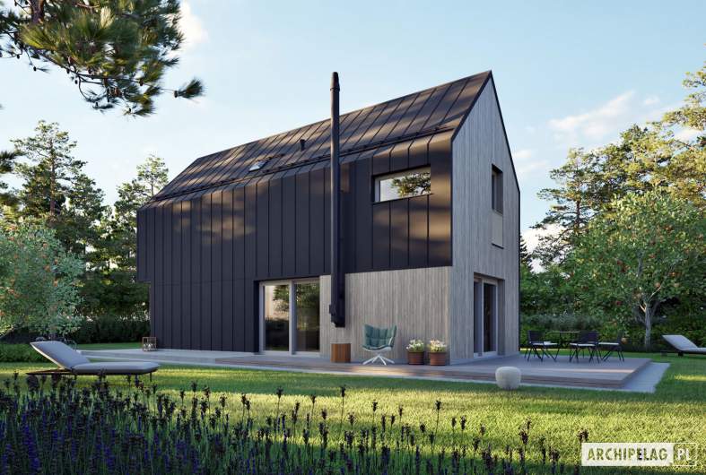 Projekt domu Moniczka IV (wersja B) ENERGO PLUS - wizualizacja ogrodowa