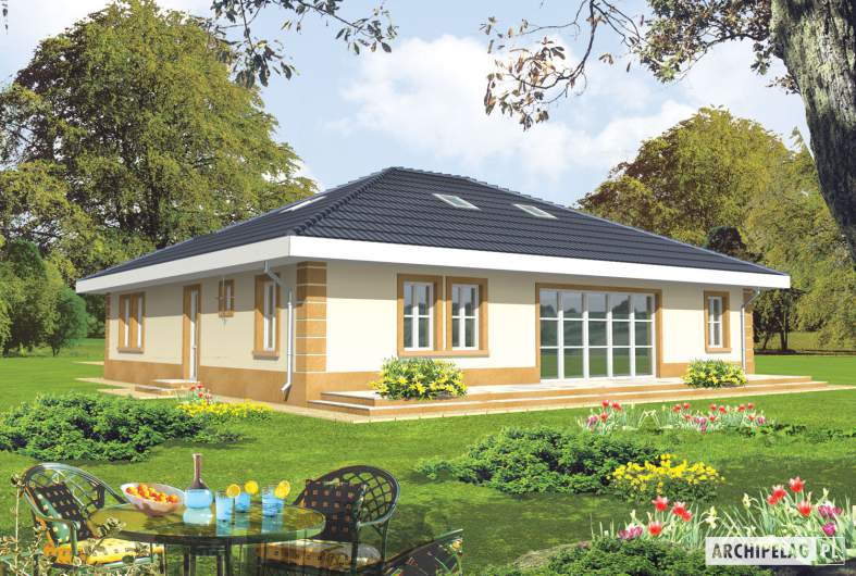 Projekt domu Linda G1 - wizualizacja ogrodowa