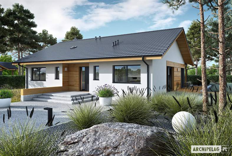 Projekt domu Mini 4 w. II - wizualizacja frontowa
