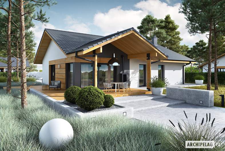 Projekt domu Mini 4 w. II - wizualizacja ogrodowa