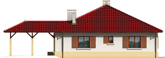 Pauline - Projekt domu Paulina (z wiatą) - elewacja prawa