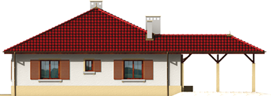 Pauline - Projekt domu Paulina (z wiatą) - elewacja prawa