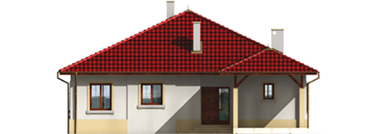 Pauline - Projekt domu Paulina (z wiatą) - elewacja frontowa