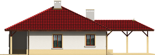 Pauline - Projekt domu Paulina (z wiatą) - elewacja lewa