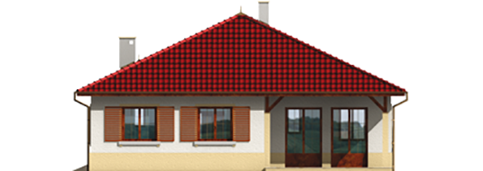 Pauline - Projekt domu Paulina (z wiatą) - elewacja tylna