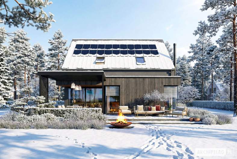 Projekt domu Mini 13 - wizualizacja zimowa