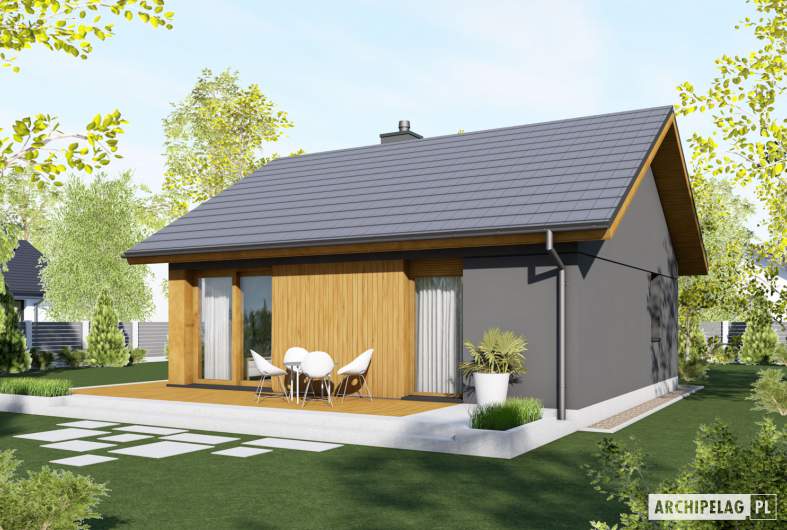 Projekt domu Mini 19 (wersja B) - wizualizacja ogrodowa