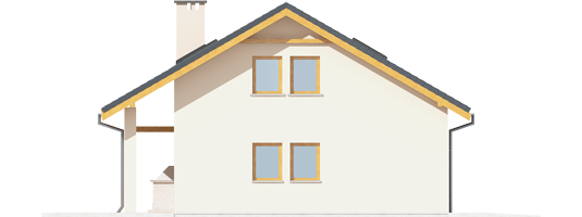 Garage G31 - Projekty garaży ARCHIPELAG - Garaż G31 (z wiatą) - elewacja lewa