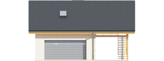 Garage G31 - Projekty garaży ARCHIPELAG - Garaż G31 (z wiatą) - elewacja frontowa