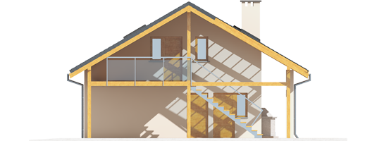 Garage G31 - Projekty garaży ARCHIPELAG - Garaż G31 (z wiatą) - elewacja prawa