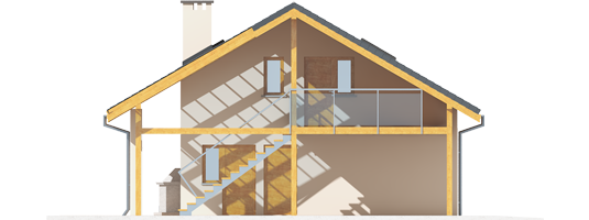 Garage G31 - Projekty garaży ARCHIPELAG - Garaż G31 (z wiatą) - elewacja prawa