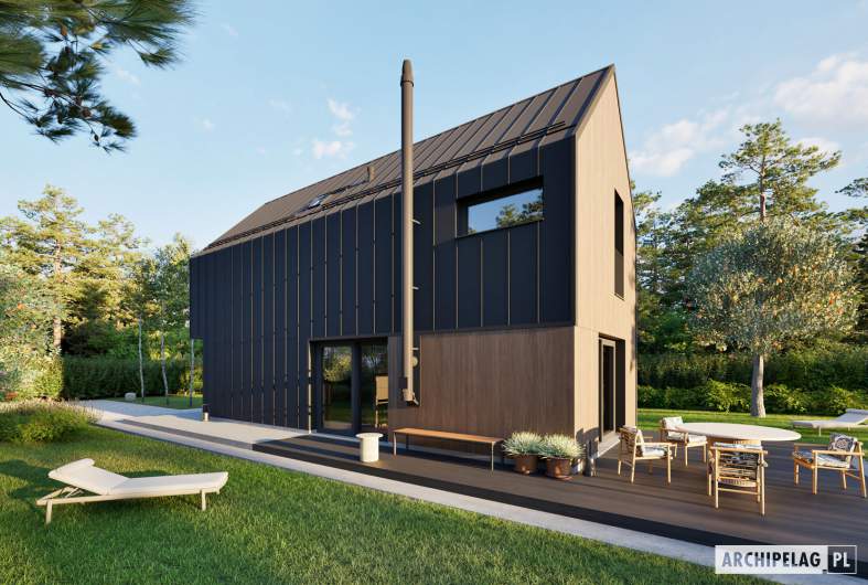 Projekt domu Moniczka IV (wersja B) - wizualizacja ogrodowa