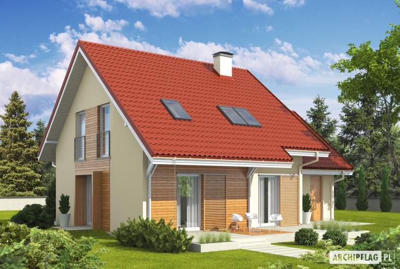 Projekt domu Morena G1 - wizualizacja ogrodowa