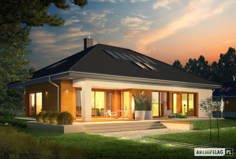 Projekt domu Marcel G2 MULTI-COMFORT - wizualizacja ogrodowa nocna
