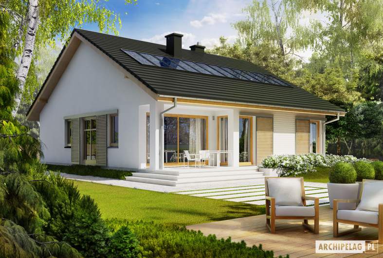 Projekt domu Rafael III (30 stopni) - wizualizacja ogrodowa