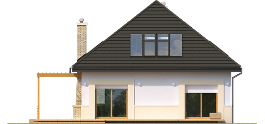 Nicki B ENERGO - Projekt domu Niki (wersja B) ENERGO - elewacja tylna