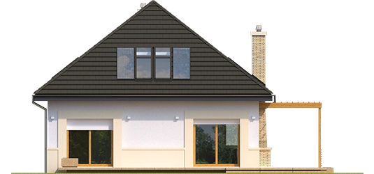 Nicki B ENERGO - Projekt domu Niki (wersja B) ENERGO - elewacja tylna