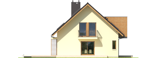 E5 G1 ECONOMIC A - Projekt domu E5 G1 ECONOMIC (wersja A) - elewacja lewa