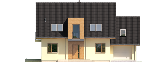 E5 G1 ECONOMIC A - Projekt domu E5 G1 ECONOMIC (wersja A) - elewacja frontowa