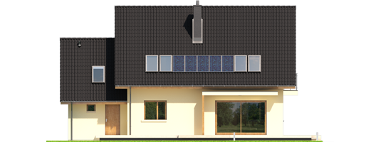 E5 G1 ECONOMIC A - Projekt domu E5 G1 ECONOMIC (wersja A) - elewacja tylna