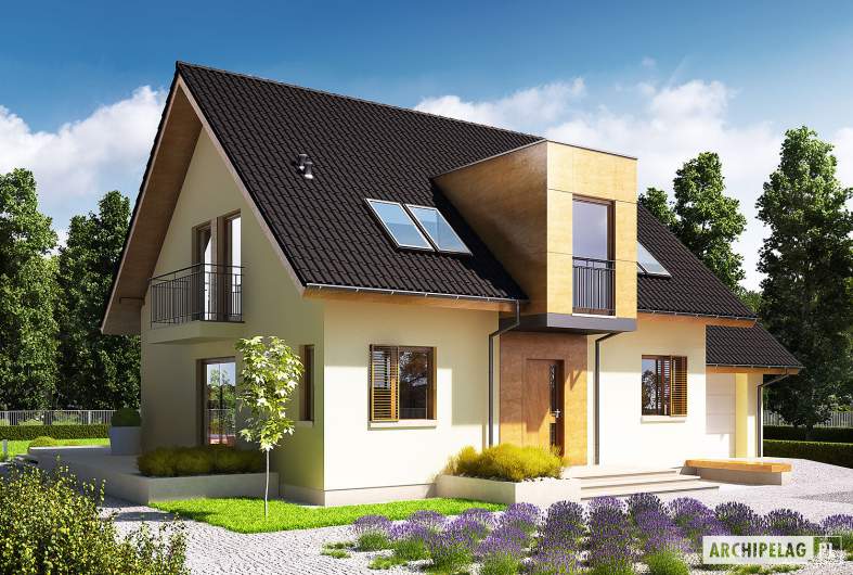 Projekt domu E5 G1 ECONOMIC (wersja A) - wizualizacja frontowa