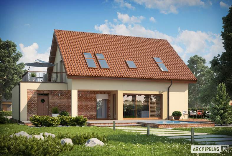 Projekt domu Santiago II G1 ENERGO - wizualizacja ogrodowa