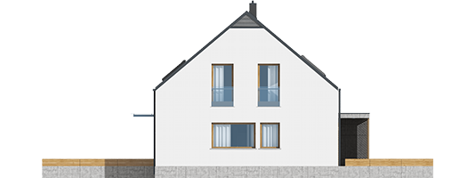 E8 ENERGO PLUS - Projekt domu E8 (z wiatą) ENERGO PLUS - elewacja prawa
