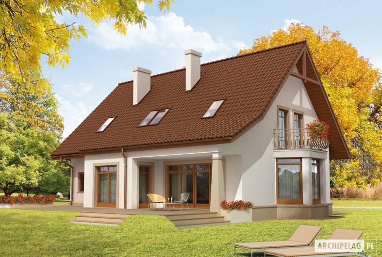 Projekt domu Blanka G1 Mocca - Projekty domów ARCHIPELAG - Blanka G1 Mocca - wizualizacja ogrodowa