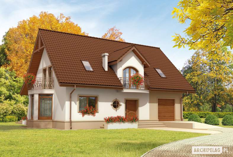 Projekt domu Blanka G1 Mocca - Projekty domów ARCHIPELAG - Blanka G1 Mocca - wizualizacja frontowa