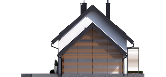 Lea G1 - Projekty domów ARCHIPELAG - Lea II (z wiatą) - elewacja lewa