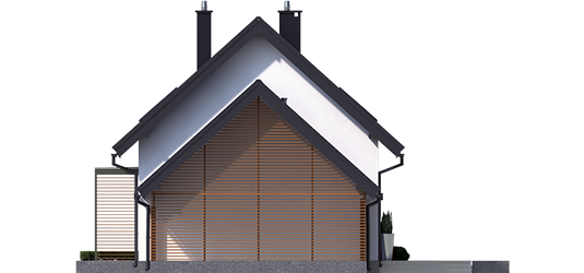 Lea G1 - Projekty domów ARCHIPELAG - Lea II (z wiatą) - elewacja lewa