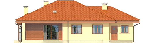 Francis II G1 ECONOMIC B - Projekt domu Franczi II G1 ECONOMIC (wersja B) - elewacja tylna