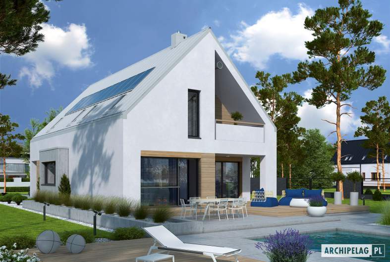 Projekt domu Riko IV G2 ENERGO PLUS - wizualizacja ogrodowa