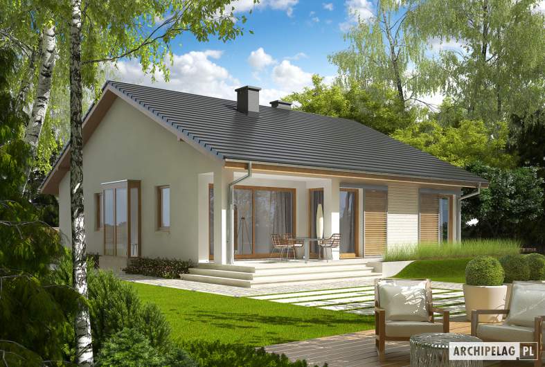 Projekt domu Rafael II - wizualizacja ogrodowa