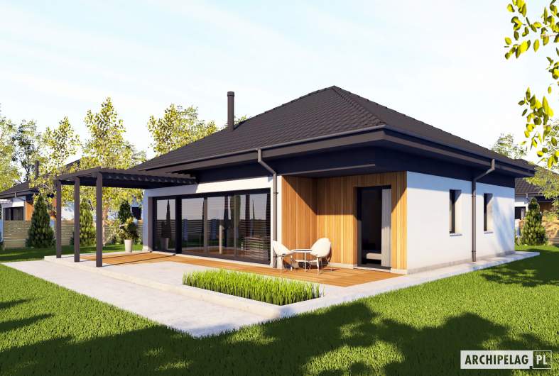 Projekt domu Mini 20 (wersja A) PLUS - wizualizacja ogrodowa