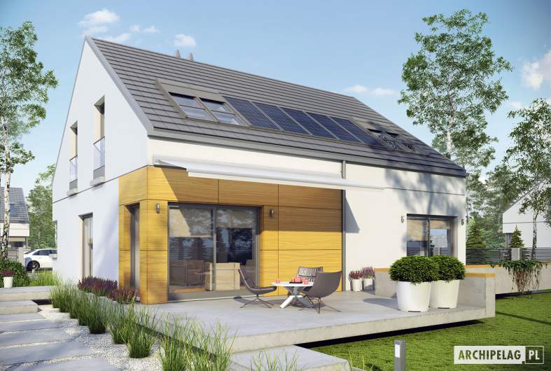 Projekt domu Edgar G1 ENERGO - Projekty domów ARCHIPELAG - Edgar G1 ENERGO  - wizualizacja ogrodowa