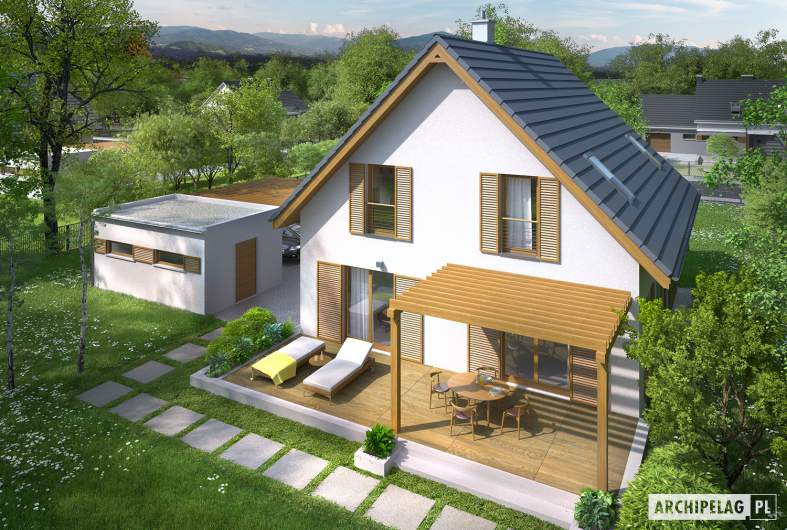 Projekt domu Julian W2 (szkielet) - widok z góry