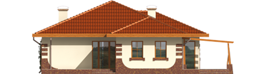 Rubert G1 - Projekt domu Rufina G1 - elewacja tylna