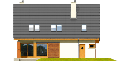 Tony II G1 - Projekt domu Tolek II G1 - elewacja tylna