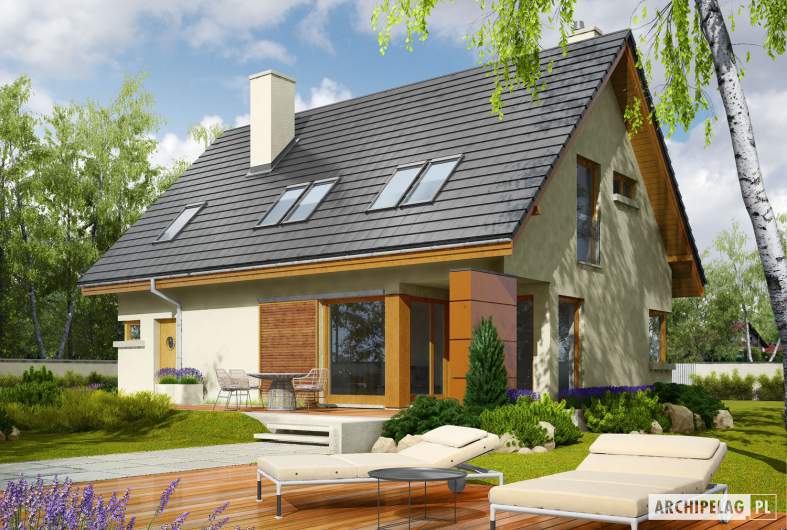 Projekt domu Tolek II G1 - wizualizacja ogrodowa