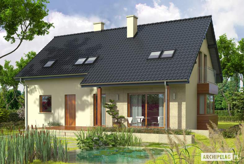 Projekt domu Robin G1 - wizualizacja ogrodowa