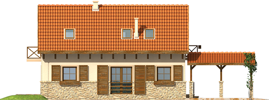 Mari - Projekt domu Marika (z wiatą) - elewacja lewa