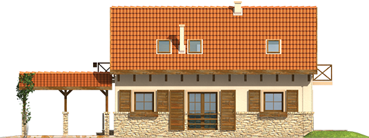 Mari - Projekt domu Marika (z wiatą) - elewacja lewa