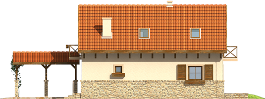 Mari - Projekt domu Marika (z wiatą) - elewacja prawa