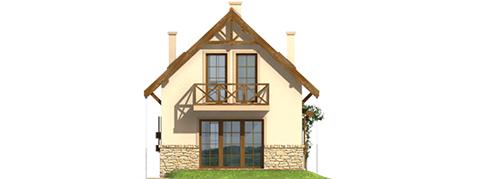 Mari - Projekt domu Marika (z wiatą) - elewacja tylna