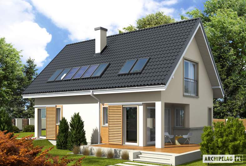 Projekt domu Simona - wizualizacja ogrodowa