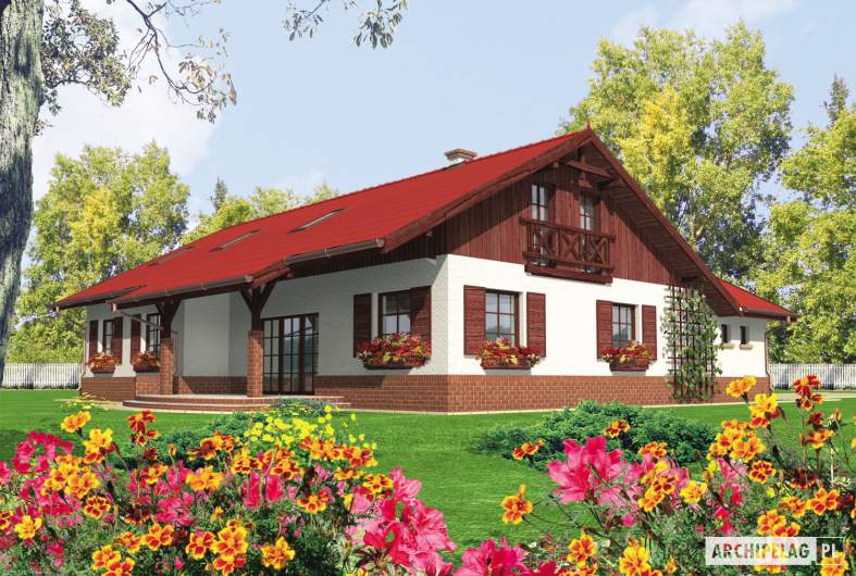 Projekt domu Rózia G2 - wizualizacja ogrodowa