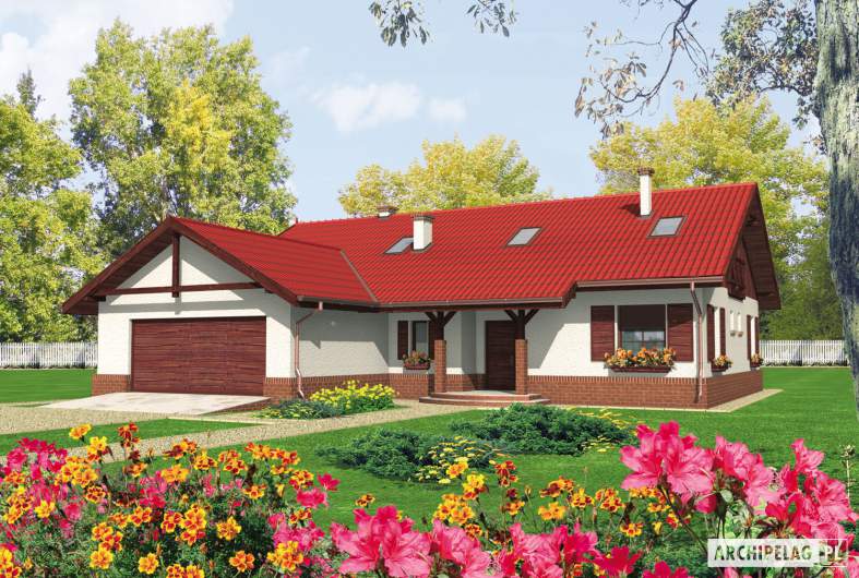 Projekt domu Rózia G2 - wizualizacja frontowa