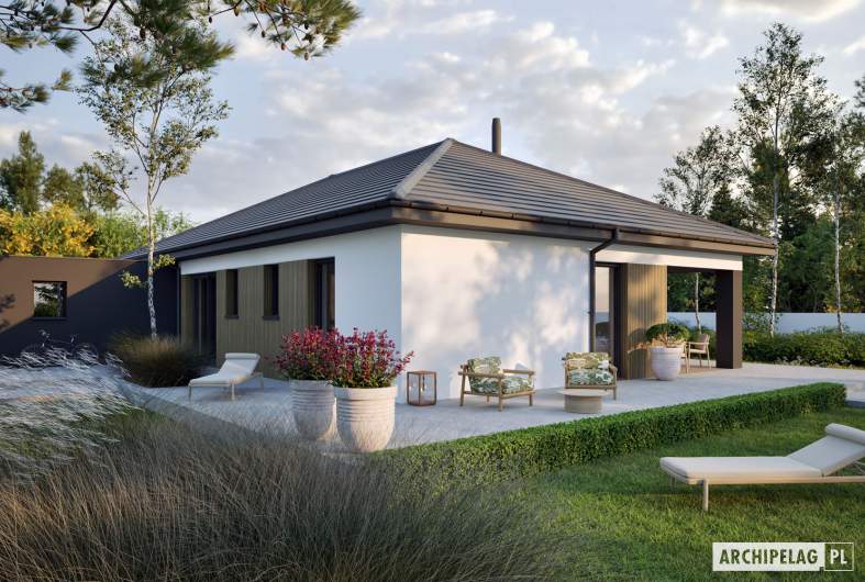 Projekt domu Daniel X G2 (wersja C) ENERGO PLUS - wizualizacja ogrodowa