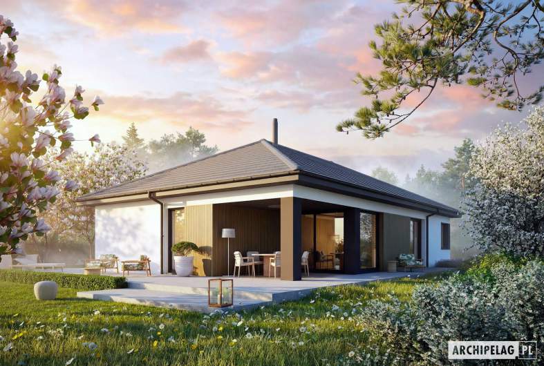 Projekt domu Daniel X G2 (wersja C) ENERGO PLUS - wizualizacja ogrodowa